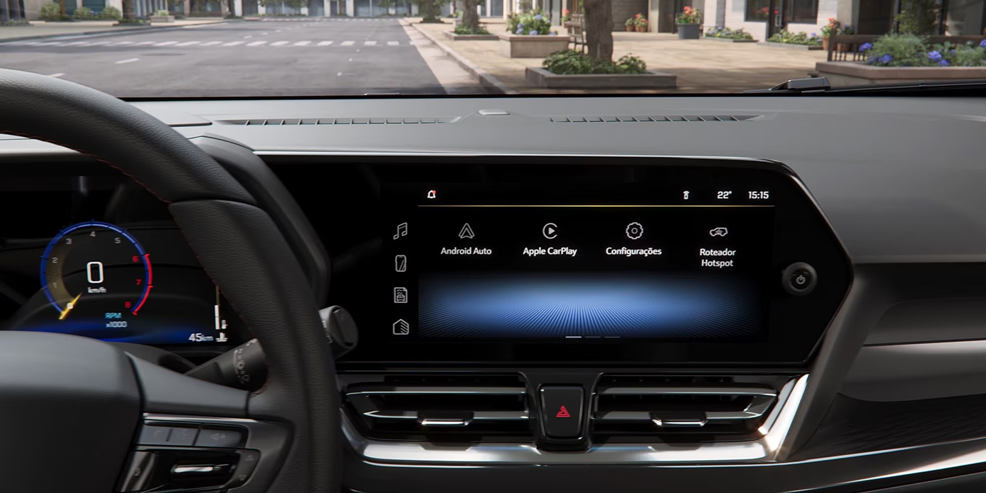 Central multimídia Chevrolet MyLink com tela de 11” no Spin 2026